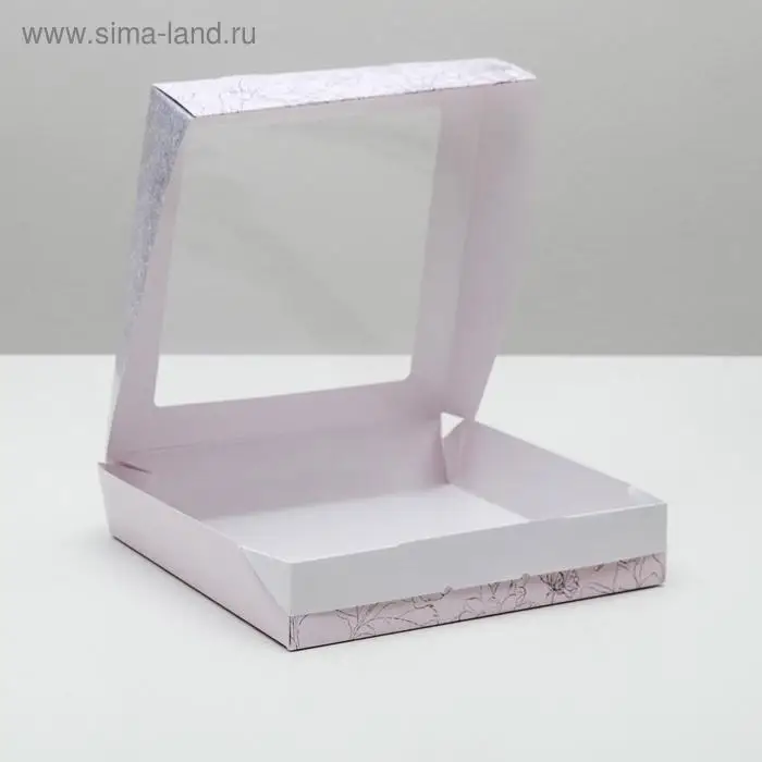 Кондитерская упаковка, коробка с ламинацией &laquo;Flowers&raquo;, 20 х 20 х 4 см