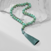 Чётки мусульманские шар №10 &laquo;Бирюза старая&raquo;, 35 бусин через перемычку