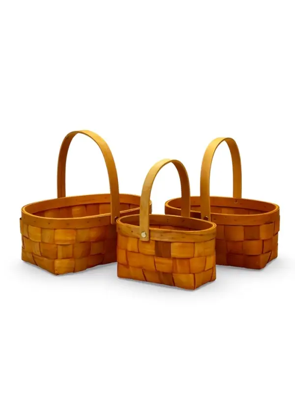 Набор корзин 3 шт 28х19х11 24х16х11 20х13х11 см ручка h=18/18/17см