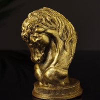 Фигура "Конь " 9х6 см, цвет старое золото