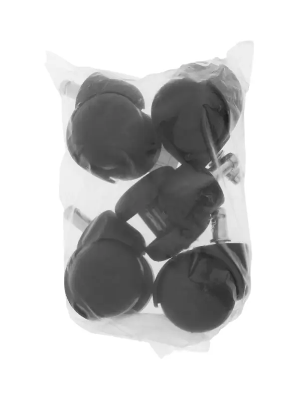 Колесо мебельное ТУНДРА для кресла, d=50 мм, со штоком М10х25 мм, набор 5 шт