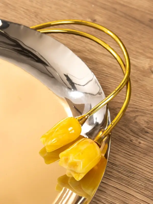 Блюдо "Тюльпаны" 44х30х3 см, нержавеющая сталь