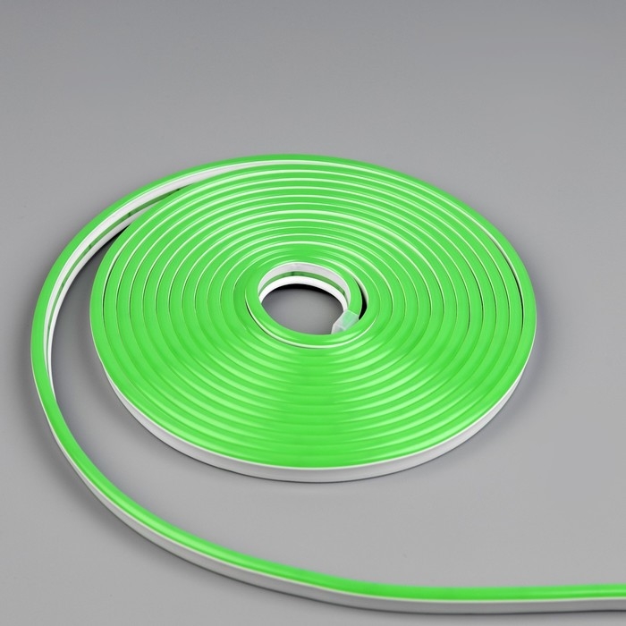 Гибкий неон Luazon Lighting 6 &times; 12 мм, IP65, 50 м, SMD2835, 120 LED/м, 12 В, свечение зелёное