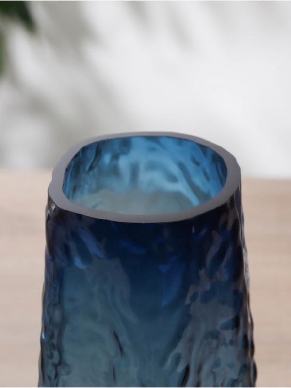 Ваза стекло настольная "Кимберли" d-8 см, h-25х12 см, синий