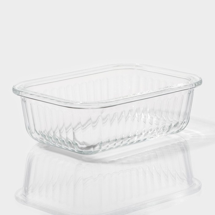 Контейнер для еды из жаропрочного стекла Доляна &laquo;Данте&raquo;, прямоугольный, 370 мл, 14,5&times;10,5&times;5,5 см