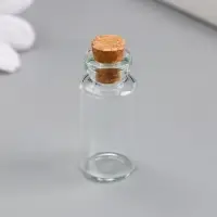Маленькая стеклянная баночка прозрачная &laquo;Бутылочка с пробкой&raquo;, для творчества и декора, 3 мл 3.5&times;1.6&times;1.6 см