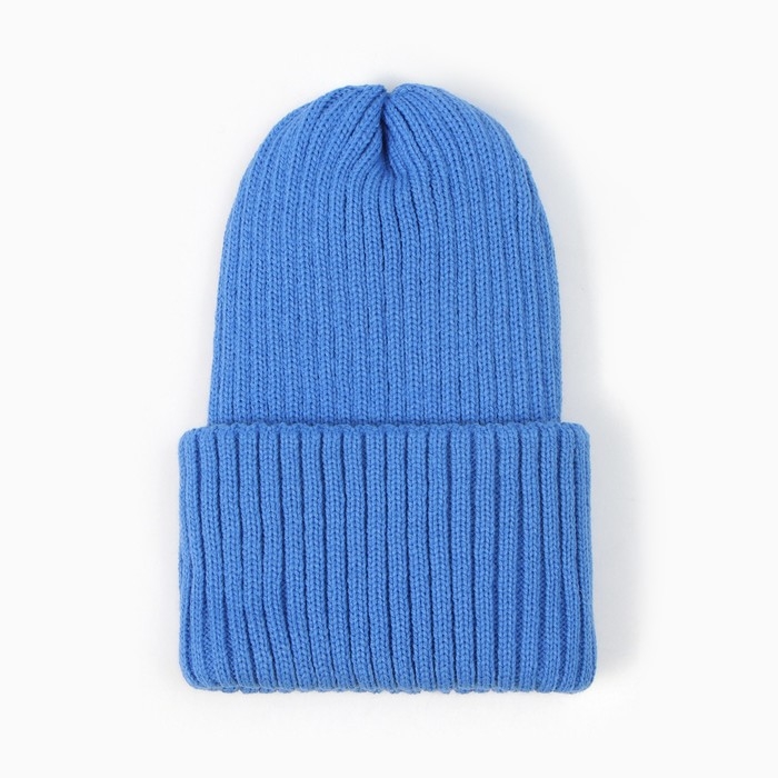 Шапка детская, цвет ярко-голубой, размер 54-56