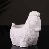 Кашпо "Лошадка с орнаментом" 8х9х6 см, натуральный