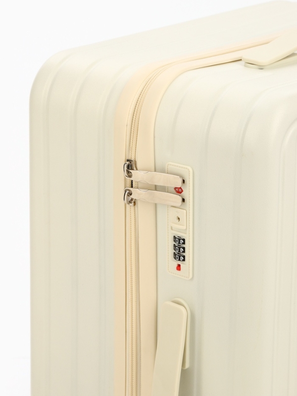 Чемодан 24", PС, 42*27*66, отд на молнии, код замок, 4 колеса, белый