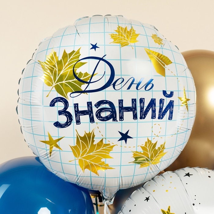 Воздушный шар фольгированный 18" &laquo;День знаний&raquo;, круг, инд. уп.