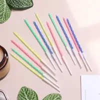 Свечи для торта коктейльные с подставками, 12 см, 12 шт.