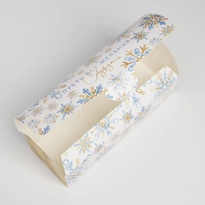 Коробка под кекс &laquo;Снежинка&raquo;, 9 х 9 х 24,5 см, Новый год