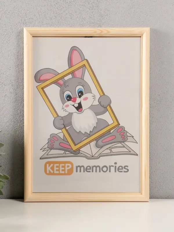 Фоторамка дерево 21х30 см, белое дерево №1  (пластиковый экран)