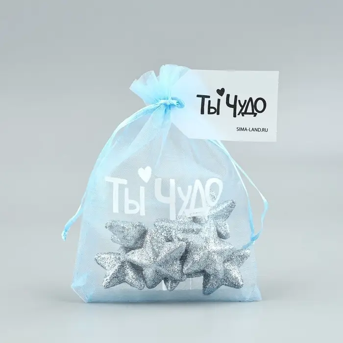 Мешочек подарочный из фатина с термонаклейкой &laquo;Ты чудо&raquo;, 11 х 16 см +/- 1.5 см