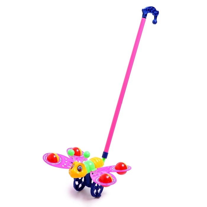 Каталка на палочке &laquo;Бабочка&raquo;, цвета МИКС