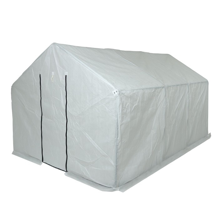 Теплица, 3,7 &times; 2,45 &times; 2,1 м, оцинкованный металл, профиль d = 25 мм, чехол из спанбонда 90 г/м&sup2;