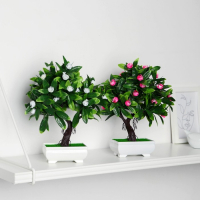 Бонсай в горшке "Деревце волнистые цветы" 10х24 см, микс