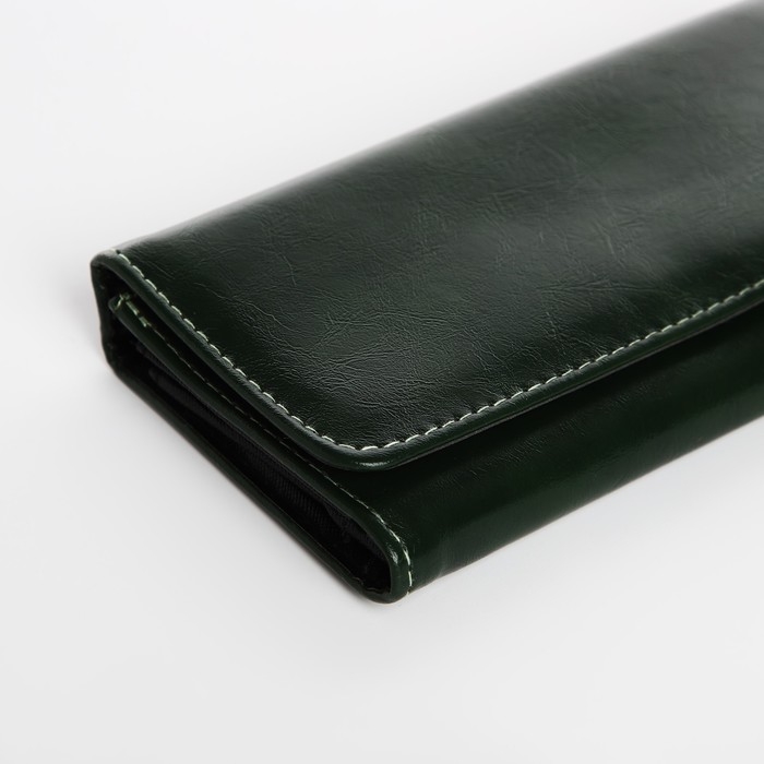 Кошелёк женский на кнопке, цвет тёмно-зелёный Кошелёк женский на кнопке, цвет тёмно-зелёный