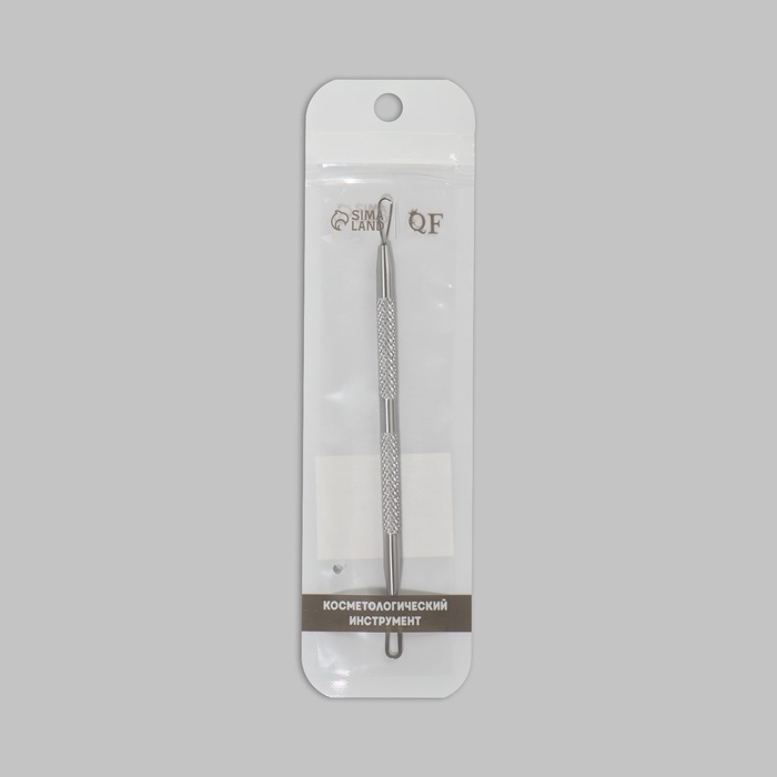 Петля косметологическая, двусторонняя, 13 см, цвет серебристый