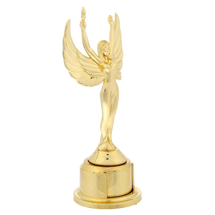 Наградная фигура &laquo;Ника&raquo;, подставка пластик золото, 18 х 8 х 6,5 см.