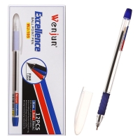 Набор шариковых ручек 12 штук, 1,0мм, корпус с резиновым держателем, чернила синие Набор шариковых ручек 12 штук, 1,0мм, корпус с резиновым держателем, чернила синие