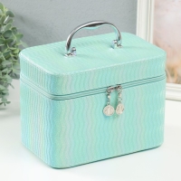 Шкатулка кожзам с зеркалом "Волны. Мята" набор 3 шт 21х13,5х13;18,5х10,5х10;16,5х15х23 см Шкатулка кожзам с зеркалом "Волны. Мята" набор 3 шт 21х13,5х13;18,5х10,5х10;16,5х15х23 см