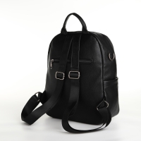 Рюкзак городской на молнии, из искусственной кожи, цвет чёрный Рюкзак городской на молнии, из искусственной кожи, цвет чёрный