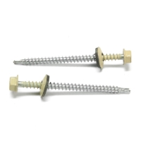 Саморезы кровельные 4,8х70 мм, RAL1014 цвет бежевый, 100 шт. Саморезы кровельные 4,8х70 мм, RAL1014 цвет бежевый, 100 шт.