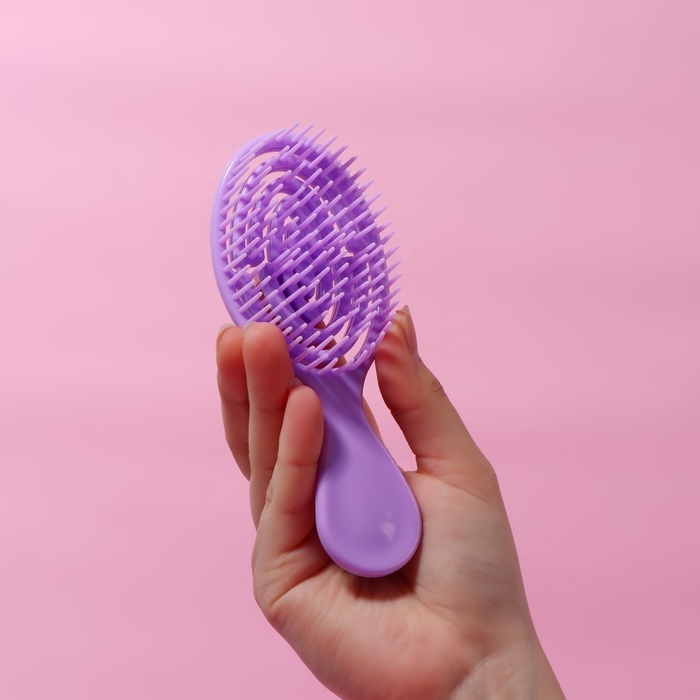 Расчёска - мини массажная, 5,5 × 14 см, цвет фиолетовый Расчёска - мини массажная, 5,5 × 14 см, цвет фиолетовый