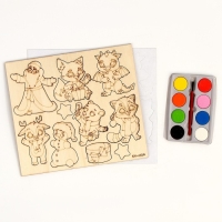 Новогодняя роспись по дереву. Магнитный набор &laquo;Новый год! Лесные зверята&raquo;