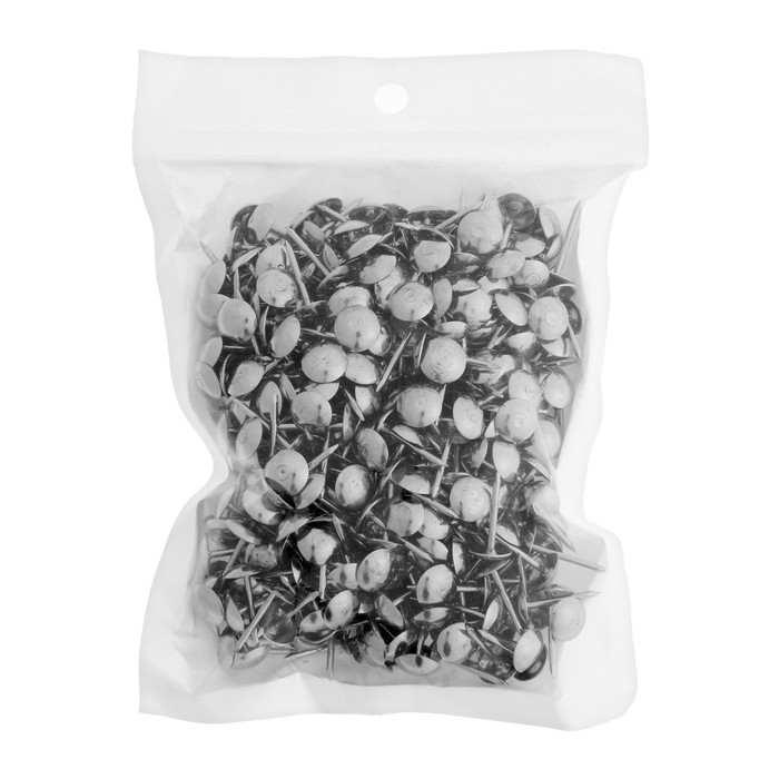 Гвозди ТУНДРА, декоративные, обивочные, 8х15 мм, хром, 500 шт Гвозди ТУНДРА, декоративные, обивочные, 8х15 мм, хром, 500 шт