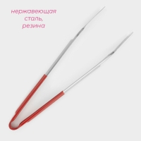 Щипцы кухонные Доляна &laquo;Яркость&raquo;, 201 сталь, 34&times;4,5 см, цвет красный