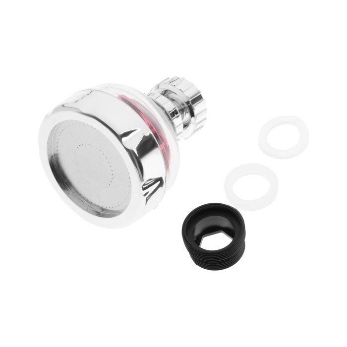 Аэратор ZEIN Z3632-1, поворотный, на шарнире, с красным вентилятором, хром/прозрачный Аэратор ZEIN Z3632-1, поворотный, на шарнире, с красным вентилятором, хром/прозрачный