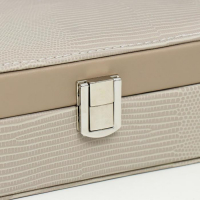 Шкатулка кожзам под часы 1 деление и бижутерию "Рептилия серая" комбинированная 7х14х20 см Шкатулка кожзам под часы 1 деление и бижутерию "Рептилия серая" комбинированная 7х14х20 см