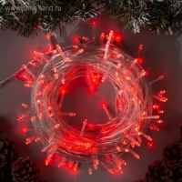 Гирлянда &laquo;Нить&raquo; 20 м, IP20, прозрачная нить, 200 LED, свечение красное, 8 режимов, 220 В
