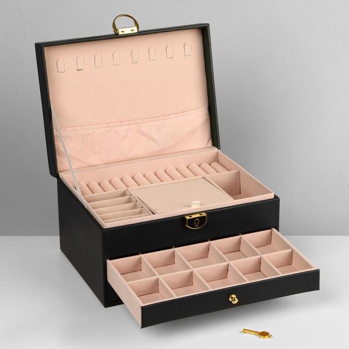 Подставка для украшений Queen fair &laquo;Шкатулка&raquo; 3 яруса, 23&times;17&times;13 см, цвет чёрный