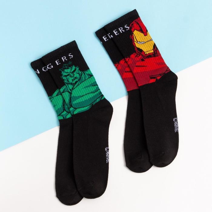 Набор носков Набор носков "Avengers", Мстители, 2 пары, 25-27 см