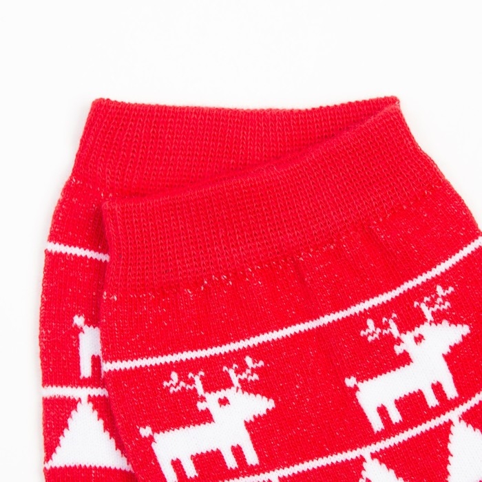 Носки женские &laquo;Узоры и олени&raquo; цвет красный, размер 23-25