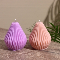 Свеча "Груша в ромбик" 6х6х8 см, соевый воск МИКС Свеча "Груша в ромбик" 6х6х8 см, соевый воск МИКС