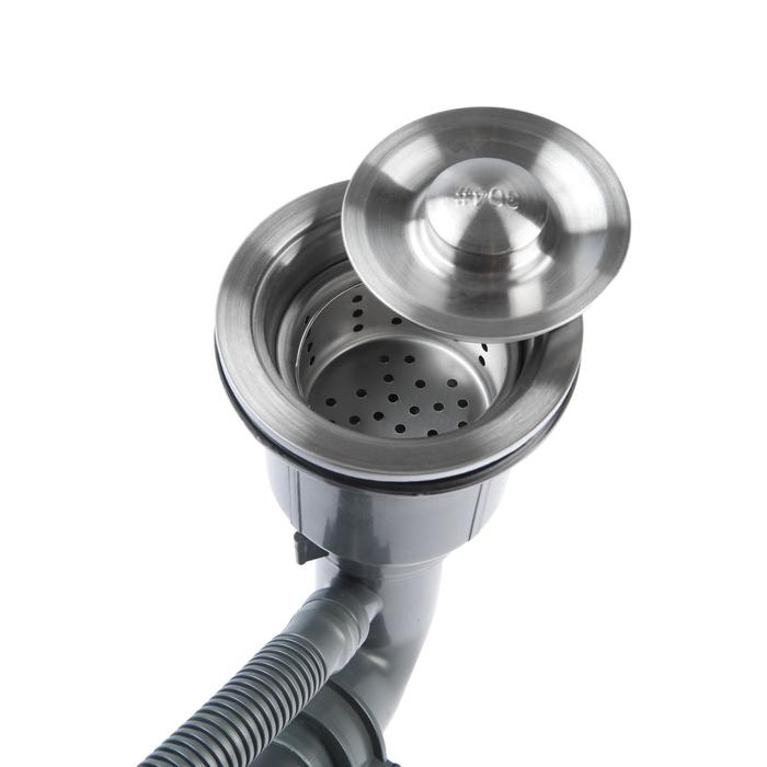 Мойка кухонная GERHANS K34444, врезная, 440 х 440 х 220 мм, толщина 1,0 мм, с сифоном Мойка кухонная GERHANS K34444, врезная, 440 х 440 х 220 мм, толщина 1,0 мм, с сифоном