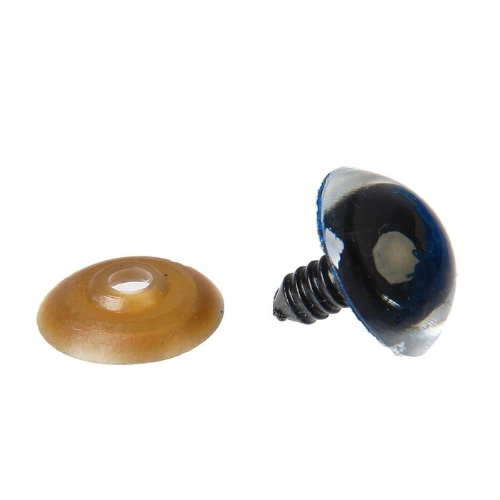 Глаза винтовые с заглушками, &laquo;Блёстки&raquo; набор 24 шт, размер 1 шт: 2 см, цвет синий