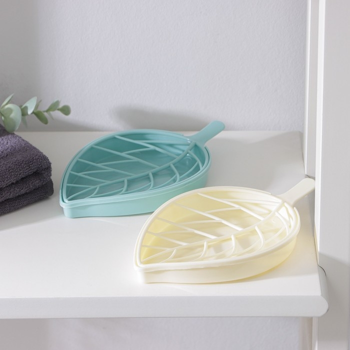 Мыльница &laquo;Лист&raquo;, пластик, 17,5&times;10,5&times;2 см, цвет МИКС