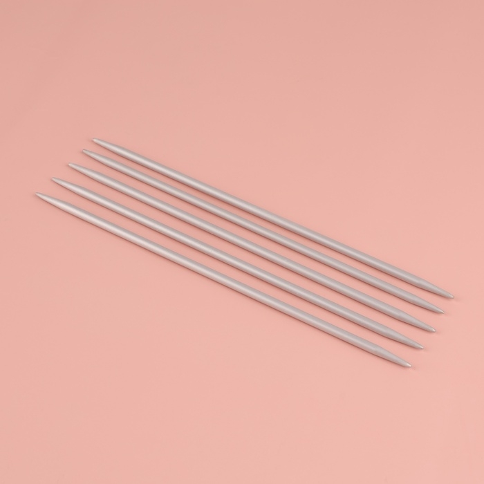 Спицы для вязания, чулочные, с тефлоновым покрытием, d = 4,5 мм, 20 см, 5 шт