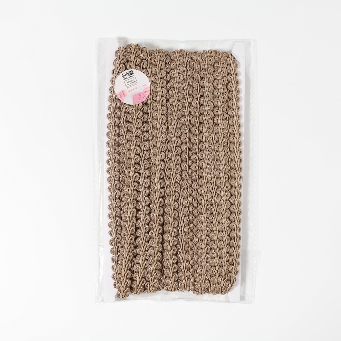 Тесьма декоративная &laquo;Шанель&raquo;, 12 мм, 10 &plusmn; 1 м, цвет кофейный