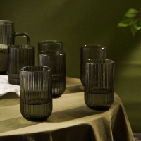 Набор стаканов стеклянный SL Home &laquo;Модерн&raquo;, 400 мл, 8&times;13 см, цвет графитовый