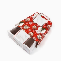 Коробка новогодняя складная с ручками &laquo;Новогодние шары&raquo; 23 х 8 х 32 см, Новый год