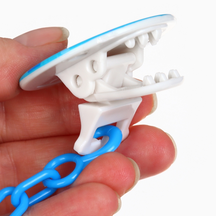 Набор: Соска - пустышка с держателем &laquo;Пингвин&raquo;, анатомическая +6 мес, цвет голубой