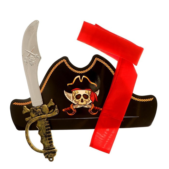 Карнавальный костюм &laquo;Полундра&raquo;, жилетка, шляпа, пояс, меч