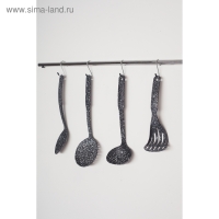 Ложка гарнирная Доляна &laquo;Мрамор&raquo;, 30,5 см, цвет чёрный