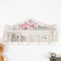 Крючки декоративные дерево с полочкой "Весна в Париже" 11,5х58х28 см Крючки декоративные дерево с полочкой "Весна в Париже" 11,5х58х28 см